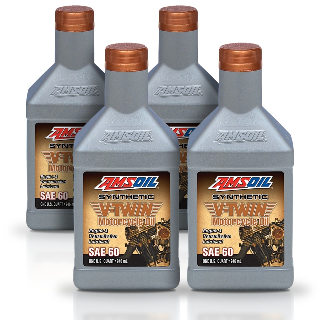 Kit 4 Aceites Sae 60 Amsoil Moto V-twin Harley 4 Litros