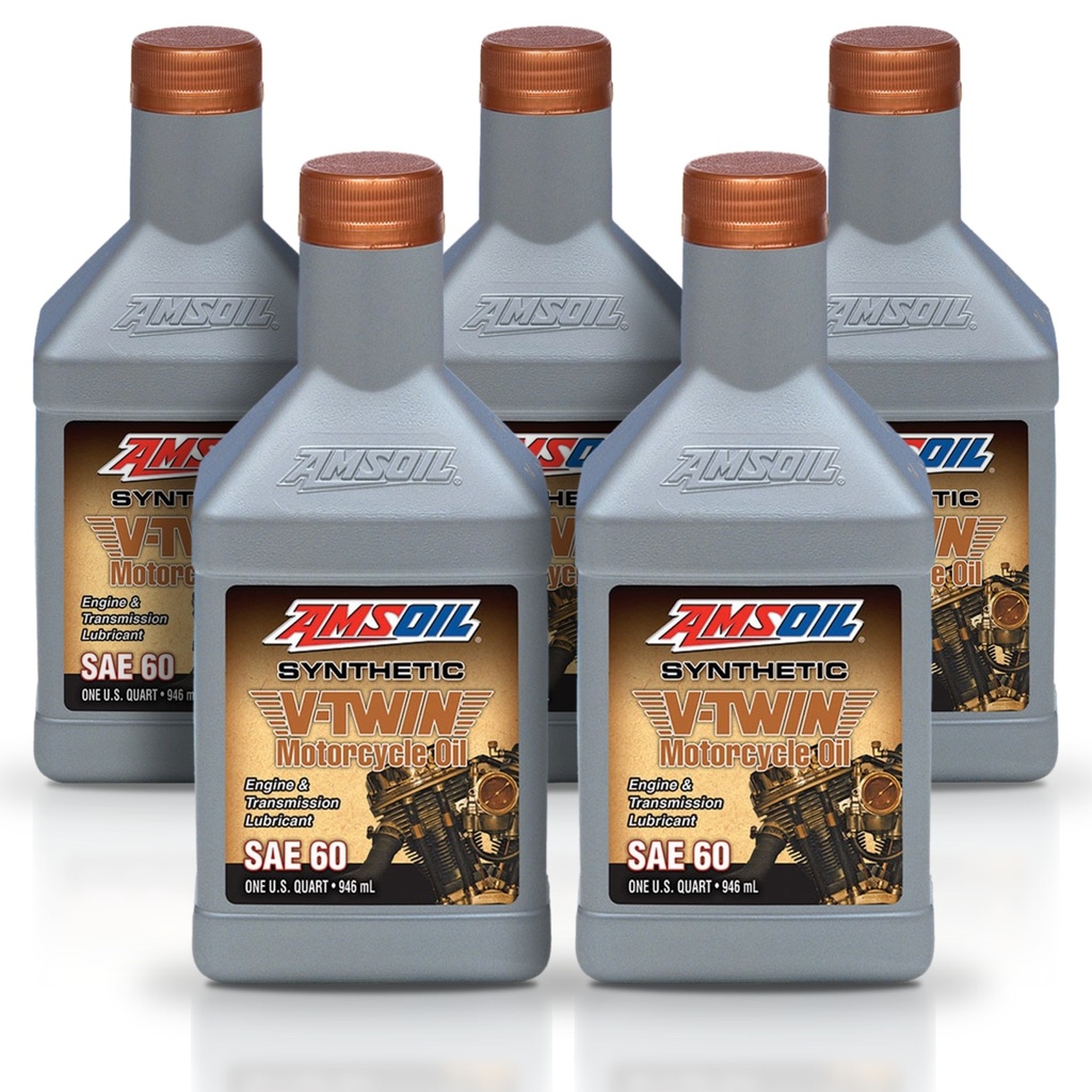 Kit 5 Aceites Sae 60 Amsoil Moto V-twin Harley 5 Litros
