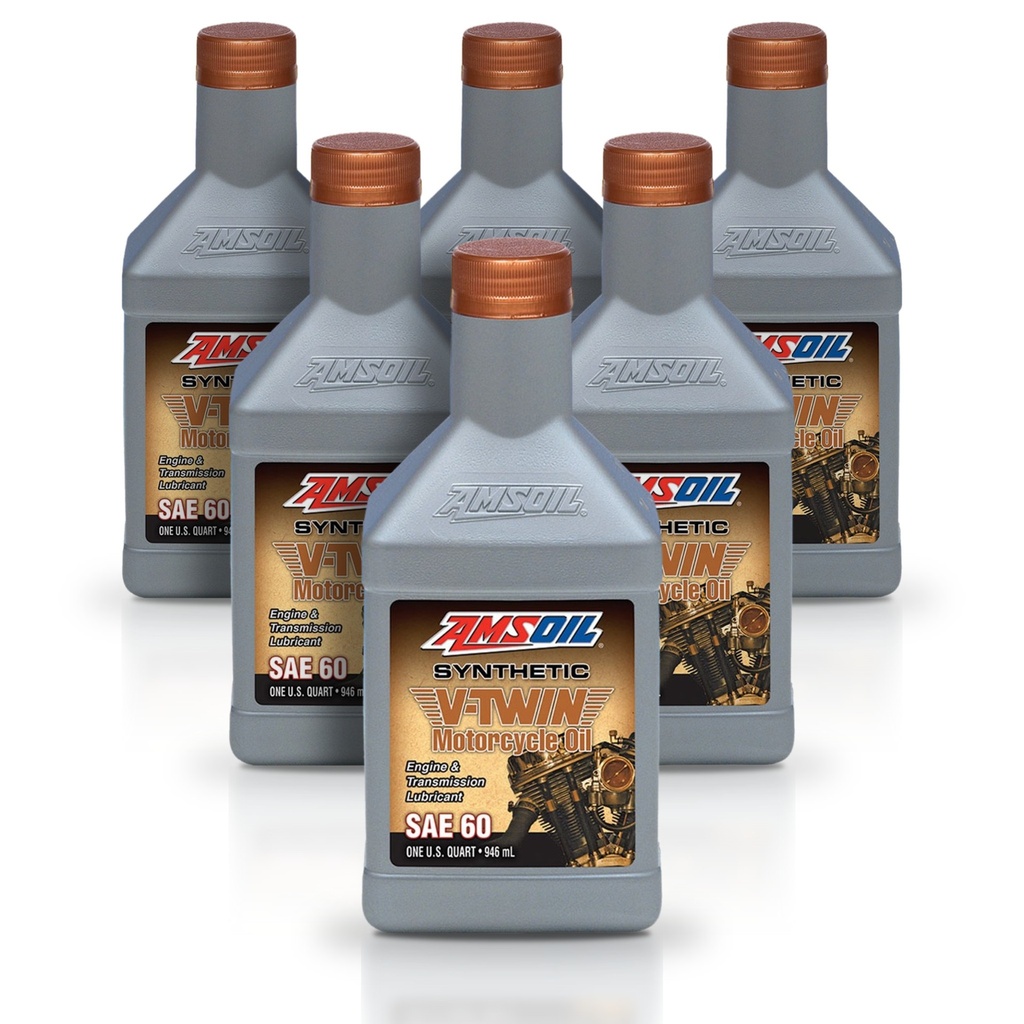 Kit 6 Aceites Sae 60 Amsoil Moto V-twin Harley 6 Litros