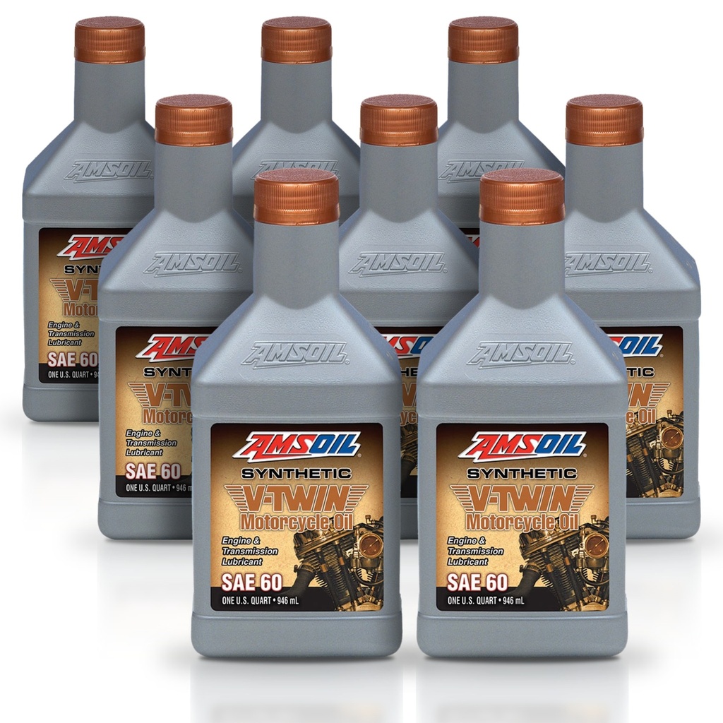 Kit 8 Aceites Sae 60 Amsoil Moto V-twin Harley 8 Litros