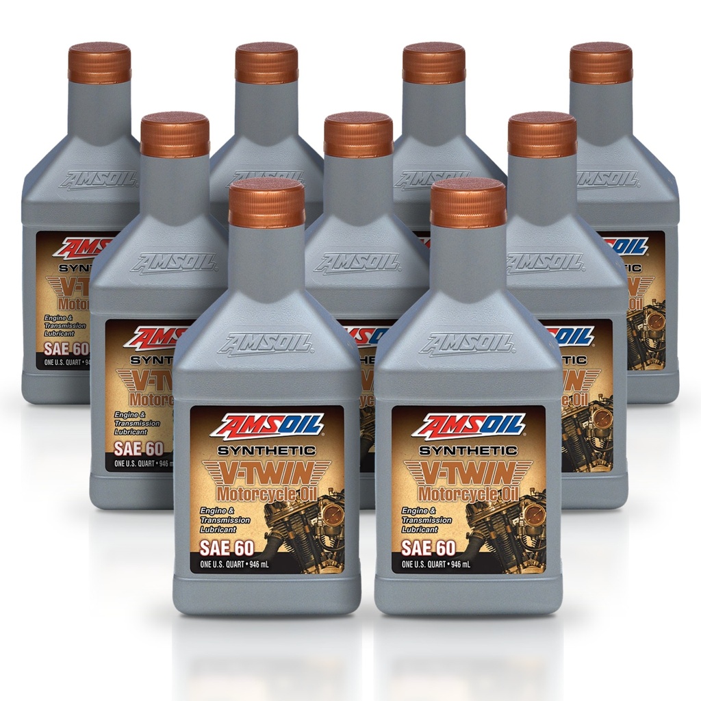 Kit 9 Aceites Sae 60 Amsoil Moto V-twin Harley 9 Litros