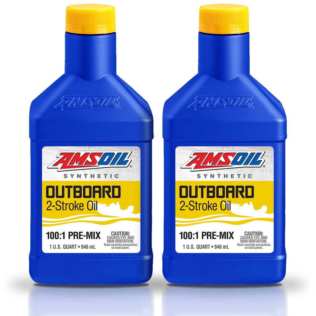 Kit 2 Aceites 2T Amsoil Marino Lancha Premezclado 2 Litros
