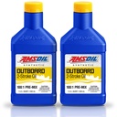 Kit 2 Aceites 2T Amsoil Marino Lancha Premezclado 2 Litros