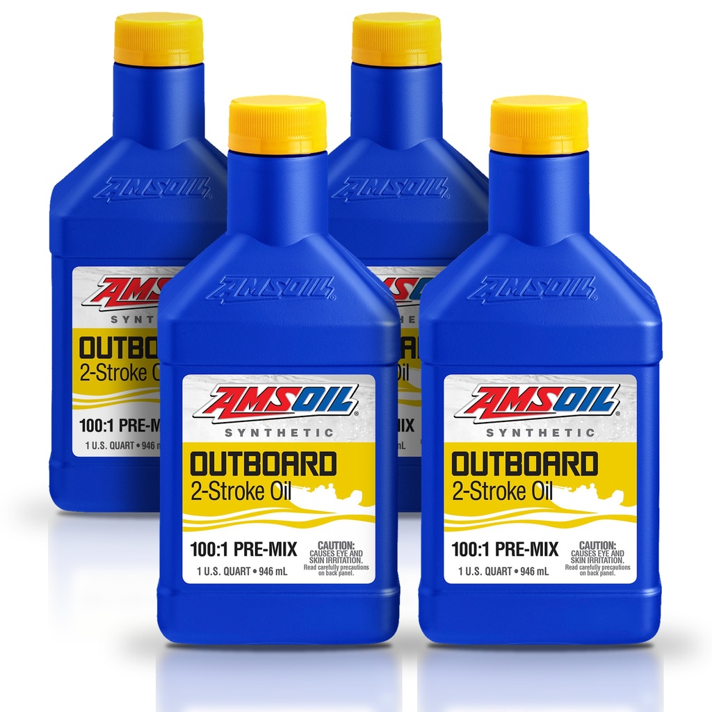 Kit 4 Aceites 2T Amsoil Marino Lancha Premezclado 4 Litros