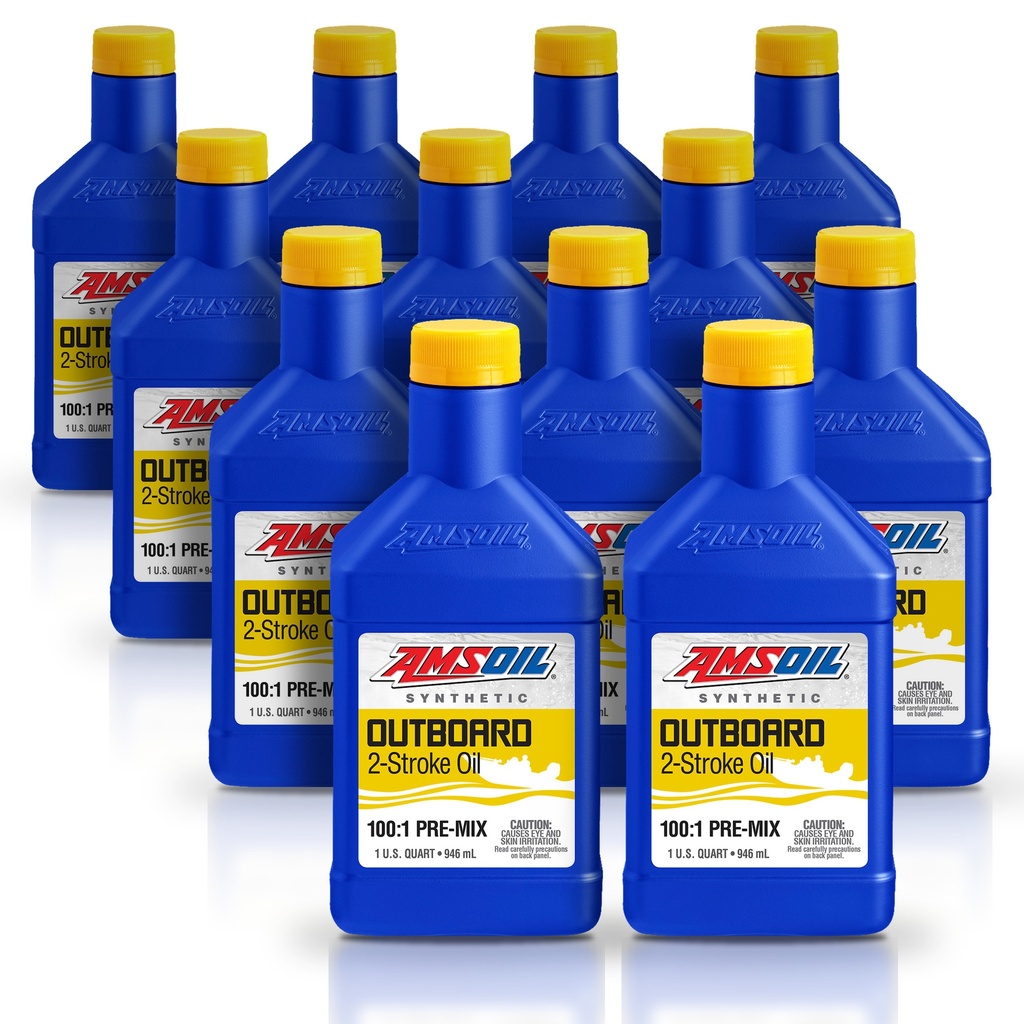 Kit 12 Aceites 2T Amsoil Marino Lancha Premezclado 12 Litros
